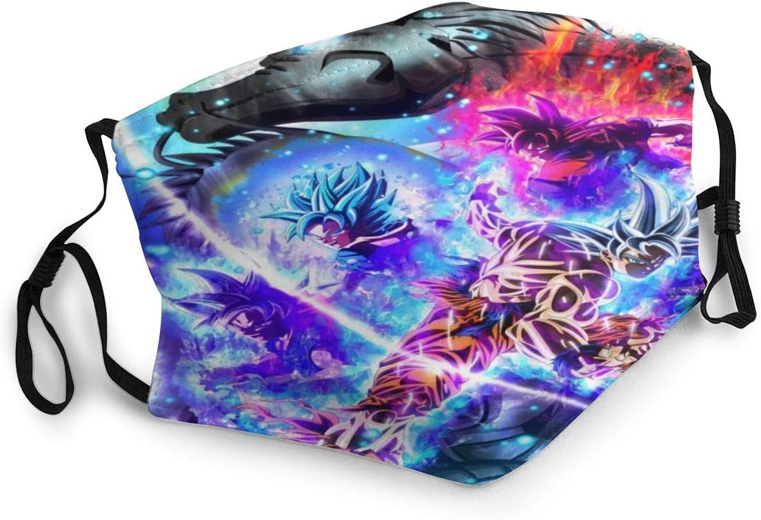 DuanYuanZhi Cartoon Drag-on Ball Sa-iy-an Cartoon Pattern, Adjustable, Comfortable, Dustproof, Both Men and Women Can Use Face Decoration