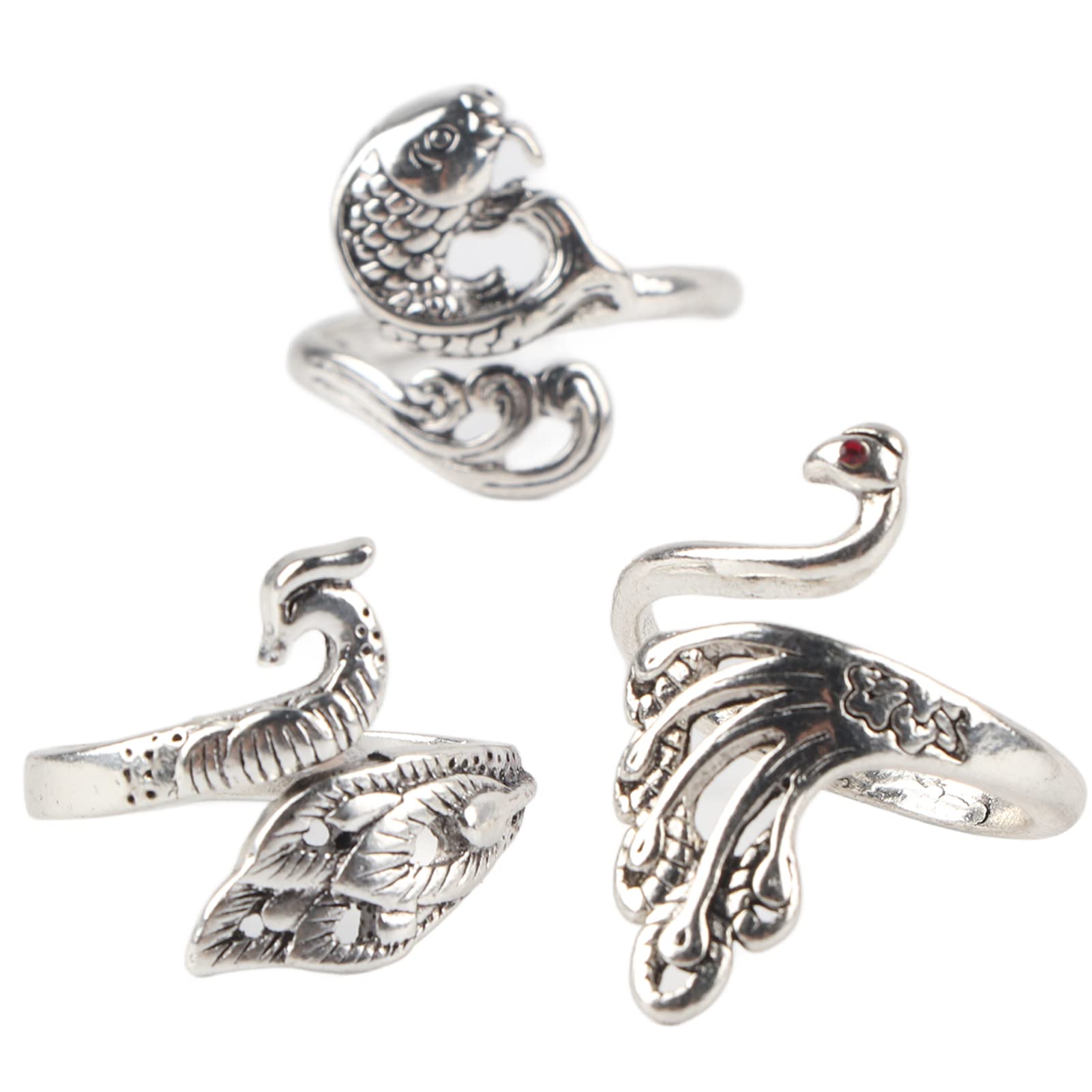 3Pcs Adjustable Knitting Loop Crochet Loop Ring Knitting Accessories with Animal Shape Open Finger Ring for Faster Knitting