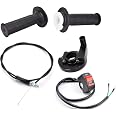 22mm Twist Throttle Accelerator Handle Grips, 50 90 110 125cc Pit Bike Dirtbike by Lucky Seven (Handle Grip + Cable + Throttl