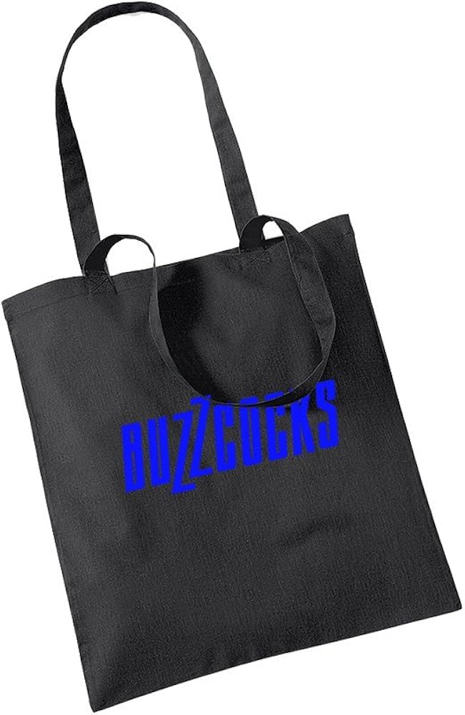 Keekaboo Buzzcocks Blue Logo Tote Bag (Official), Black