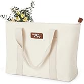 AW BRIDAL Monogram Canvas Tote Bag for Chrismas, Bridal Shower, Retirement, Birthday Gifts for Women Mom Wife Sister Friends