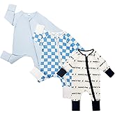 Bow Dream Bamboo Rayon Baby Boy Romper Footed Long Sleeve Footies Newborn Girl Clothes Footless with Zipper and Mitten Cuffs