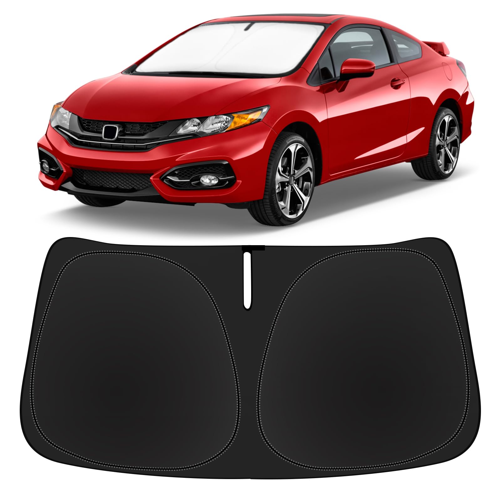 Photo 1 of Sun Shade Windshield Sunshades Cover for Honda Civic 2012-2014 2015 Foldable Sun Visor Window Shields Fits Civic Sedan, Coupe, Hatchback, LX, EX, EX-L, Sport,Touring Accessories Blocks UV Rays