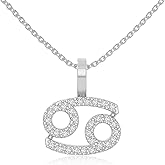 Natural Gemstones Zodiac Pendant Necklace for Women in 925 Silver/ 18K Yellow/Rose Gold Vermeil, Birthstone Jewelry Gifts for Her Birthday, Wedding Anniversary, Christmas, Graduation, Mothers Day, Valentines