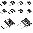 chenyang 10 Pack Micro USB OTG Adapter Micro USB Male to USB 2.0 Female Ultra Mini Size Connector Adapter