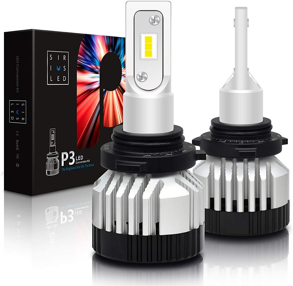 SiriusLED P3 Series 9006 Canbus LED Headlight Bulb External driver Super High Power 45W Extremely Bright 14000 Lumen 6500k White Conversion Kit Pack of 2