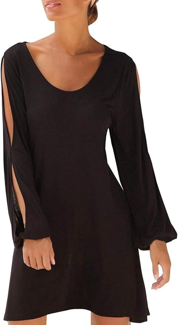 Fashion Women Beach Dress Casual Elegant Long Sleeve O Neck Clothes