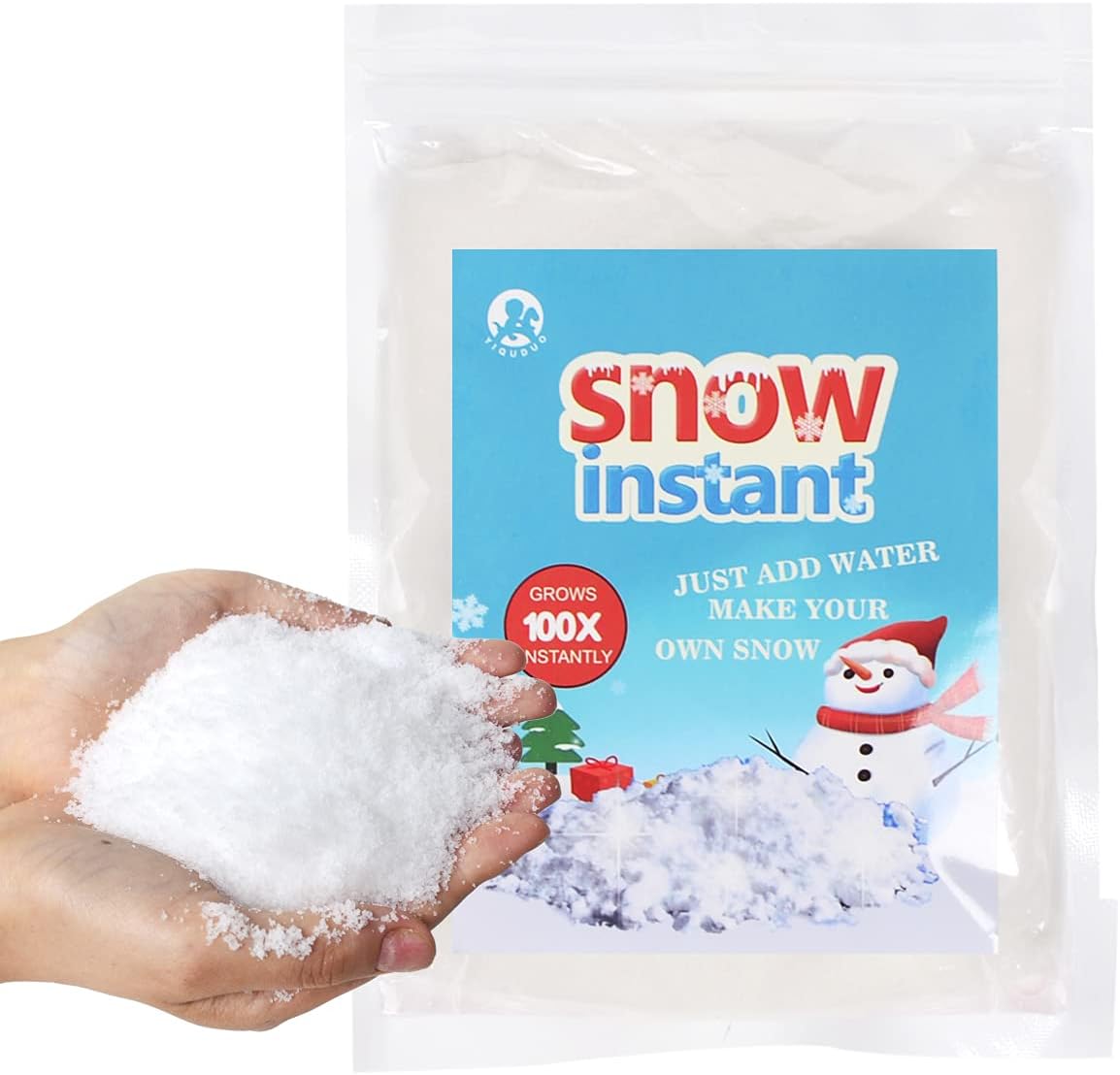 Artificial Snow - YIQUDUO Instant Snow Powder Add Water Makes 5 Gallons Fake Snow, Artificial Snow-Safe Non-Toxic,Great for Cloud Slime and Snow Decoration