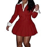 Adogirl Women 2 Piece Outfits Color Block Crop Blazer Mini Pleated Skirt Sets Matching Set Casual Business Skirt Suits
