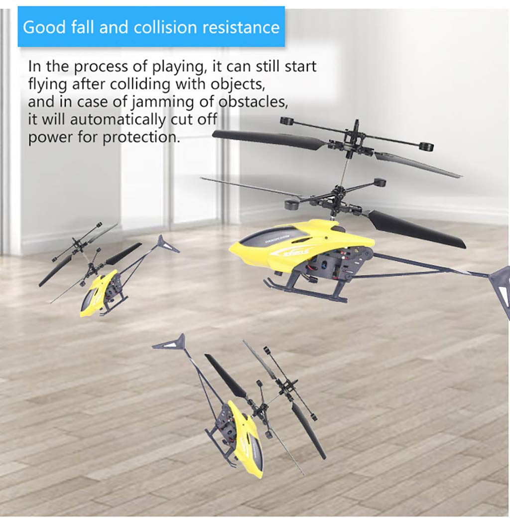 Ahagogo Mini Helicopter Remote Control Helicopter RC Infraed Induction Helicopter Aircraft Flashing Light Toys Brithday Gift (14.5x 6.5 cm, Yellow)