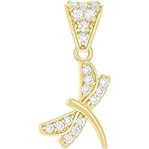 Jewels By Lux 10kt Yellow Gold Womens Cubic-Zirconia Dragonfly Fashion Charm Pendant