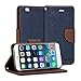 iPhone 6 Case, GMYLE [Wallet Stand] iPhone 6 Plus 5.5 Case Wallet [Navy Blue & Brown] Premium Synthetic Leather Wallet Case Cover with STAND Flip Cover for iPhone 6 Plus (5.5) - Navy Blue & Brown