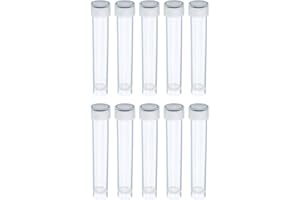 PATIKIL 10mL Plastic Test Tubes, 10 Pack Frozen Container Storage Clear Screw Cap for Lab Laboratory Science, Clear