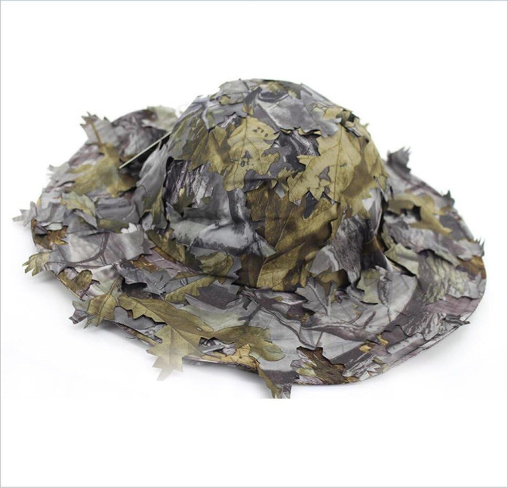 Hunting Explorer3D Leaves Camo Ghillie Hats Outdoor Sun Protection Fishing Hunting Cap Wide Brim Flap Hat