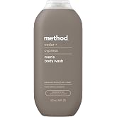 method Men&rsquo;s Body Wash, Cedar + Cypress, 18 fl oz | Soothing Formula, Leaves Skin Feeling Soft &amp; Moisturized, Rich Lather, Made Without Parabens