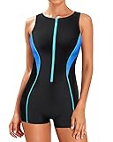 Tempt Me Women Black and Blue One Piece Boyleg