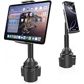 APPS2Car Sturdy Cup Holder Tablet Mount for Car, iPad Car Mount for Truck | Adjustable Height, 360&deg; Rotation, Fits 3"&ndash;4" Cup Holders, Compatible with 4.7-11" iPad Pro Air Mini Galaxy Tab iPhone