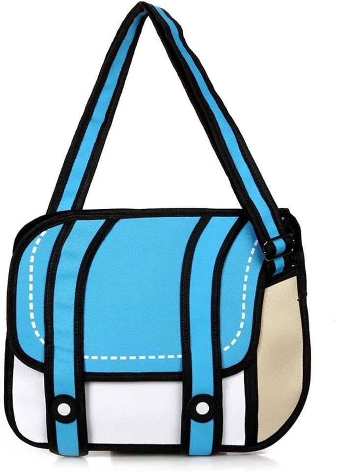 3D Style 2D Drawing Catoon Camera Comic Paper Bag Messenger Bag