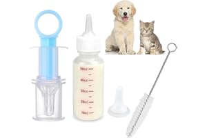 HOWINN Pet Nursing Bottle Kit, Pet Feeding Tool Kit Liquid Watering Syringe with Soft Tip for Dog Puppy Cat