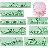KALAIEN 8Pcs Happy Birthday Fondant Stamp,Custom Cookie Stamp, Happy Birthday Letters Embosser for Cake,DIY Cake Decorating Printing