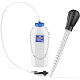 OMT 1L Brake Bleeding Tool Kit With 30ml Extractor For Solo Auto Service | Hands-Free Caliper Flush; 27-Inch Transparent Hose; Steel Mounting Chain; Durable Aluminum Cap; DIY Motorcycle Mechanics