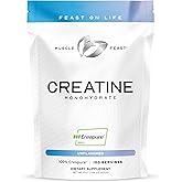 Muscle Feast Creapure Creatine Monohydrate Powder, Vegan Keto Friendly Gluten-Free, Mass Gainer, Muscle Recovery Supplement and Trusted Creatine for Muscle Growth, Creatine Powder, Unflavored, 500g