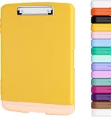 Piasoenc Clipboard with Storage 8.5x11 Pen Holder Yellow Heavy Duty Plastic