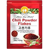 Asiatic Dishes Korean Gochugaru Red Pepper Flakes, Coarse, 1 lb | Sun dried chili for kimchi, tteokbokki, jjigae, marinades,