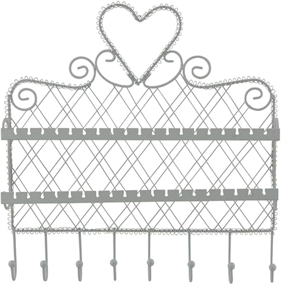 Wandhänger Aussteller für Schmuck Antikweiß für Ohrringe und Ketten