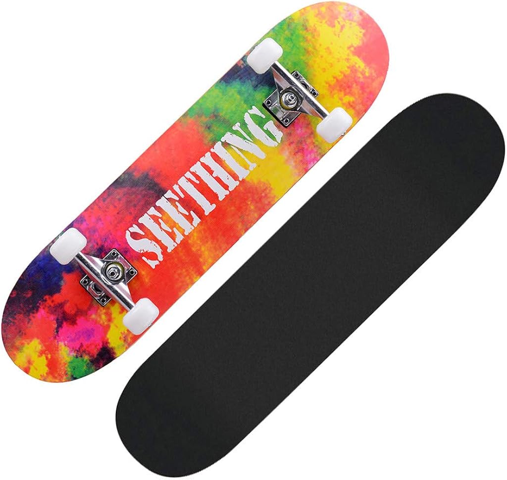 SportHome Standard Complete Skateboards 31x 8 Inch Longboard for Kids Adult Beginner Teen Girls Boys Kids Sports Outdoors: Clothing
