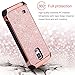 BENTOBEN Note 4 Case, Galaxy Note 4 Case, 2 in 1 Glitter Bling Hybrid Slim Hard PC Cover Coat Sparkly Shiny Faux Leather Chrome Shockproof Protective Phone Case for Samsung Galaxy Note 4, Rose Gold