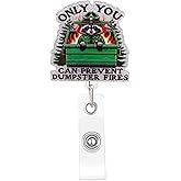 Kimoli Funny Dumpster Fire Nurse Badge Reel, Cute Nursing Badge Reel Retractable Healthcare Id Card Holder with Clip for Medical Assistant Worker Doctor Teacher Nurse Gifts