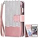 iPhone 8 Case,iPhone 7 Case,BENTOBEN Secure Up and Down Flip Design 9 Credit Card Slots Cash Holder Detachable Wrist Strap Magnetic Faux Leather Wallet Case for iPhone 8/7 for Girls/Women Rose Gold