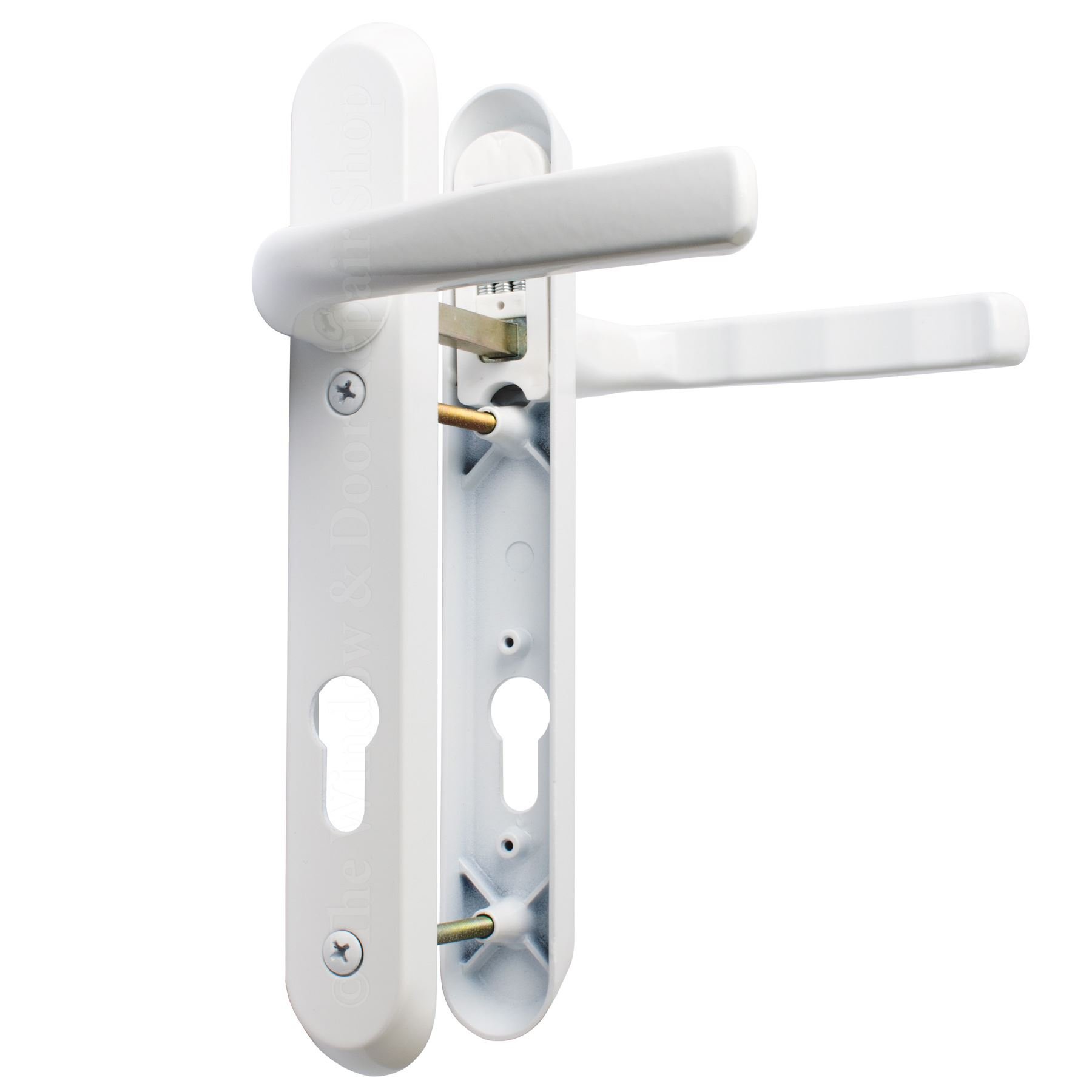 Avocet Affinity DHAFWHLLSA Lever Sprung Door Handle Set, White, Fixings Centres 122mm