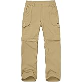 Kids' Cargo Pants, Boys Convertible Hiking Pants, Boy Zip Off Outdoor Casual Pants Quick Dry Climbing Trousers for Youth