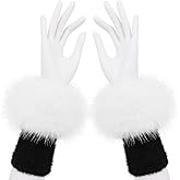 COSYEARS Faux Fur Short Wrist Cuffs Winter Fluffy Furry Wristbands Arm Warmer Accessories for Halloween Party Cosplay