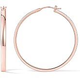 Gacimy Flatted Hoop Earrings for Women 14K Gold Plated with 925 Sterling Silver Post