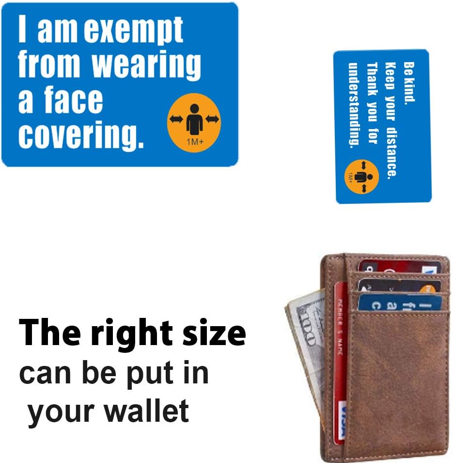 2 pcs Mask Exemption Card,Exemption from face Covering Badge Health ID