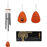 Pet Memorial Wind Chimes for Loss of Dog – Outdoor Sympathy Wind Chime with Paw Print and Heartfelt Message, Pet Remembrance Gift for Dog Lovers, Soothing Outdoor Garden Decor