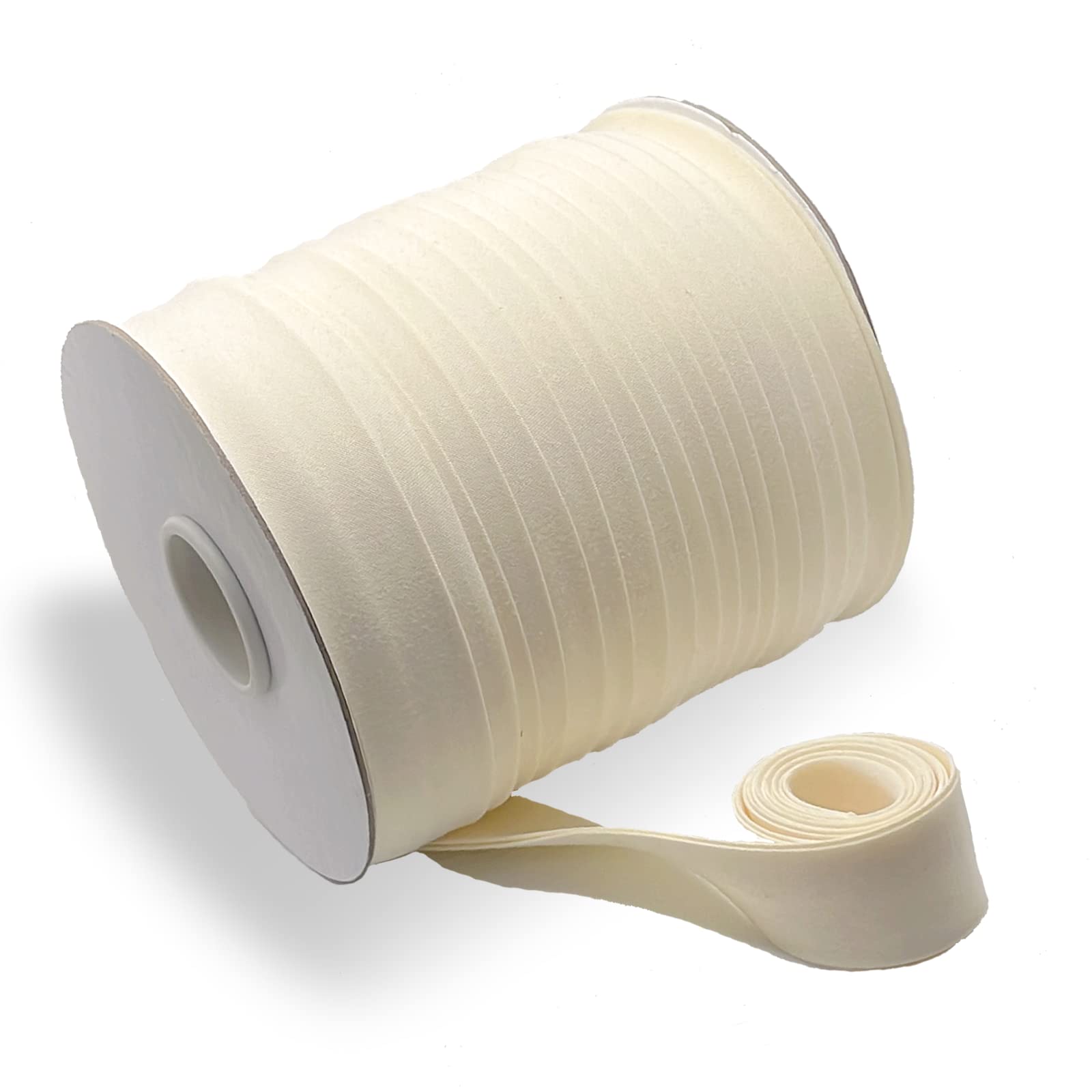 Photo 1 of Tewadoo Bias Tape Double Fold 1 Inch Extra Wide - Cream 55 Yards Polyester Binding Tape for Sewing, Quilt Binding, Hemming, Seaming and Fabric Piping