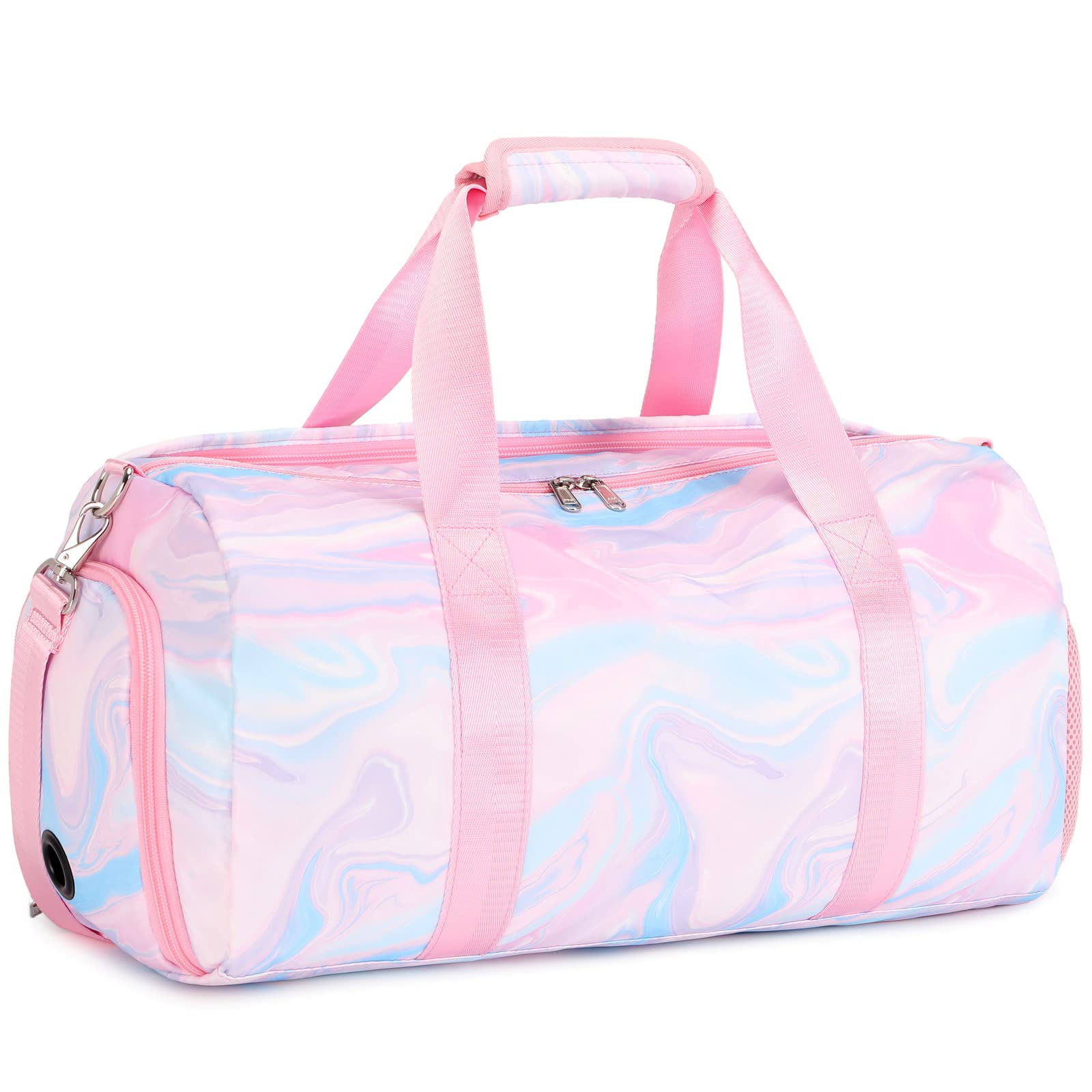 Dance Bag for Girls Ballet Duffle Bags Sports Gymnastic Travel Bags for Sleepover Overnight Bag with Shoe Compartment and Wet Pocket