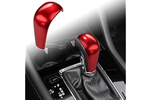 ANFOKAS Compatible with Mazda 3 CX-30 CX-50 Accessories Sporty Car Gears Gear Panel Gear Shift Knob Cover Trim Cap Interior Decoration Sticker -Red