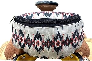 Showman Gray Aztec Print Insulated Nylon Saddle Pouch