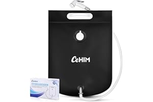 CEHIM Bedside Shower Water Bag - 2.9 GL Portable Water Shower Bag for Hair Washing in Bed. Use with Inflatable Shampoo Basin, Inflatable Hair Washing Basin, Inflatable Bathtub for Elderly (Black)