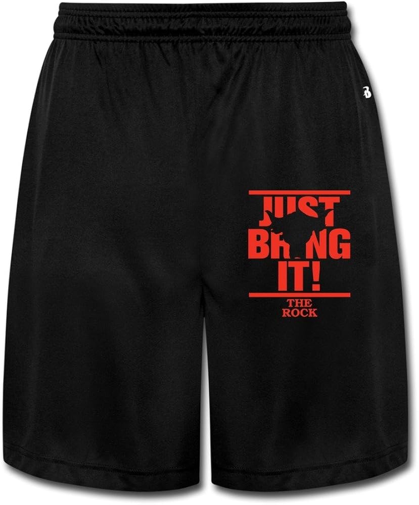 Men's Unique Dwayne Johnson The Rock Just Bring It Short Training Pants Black