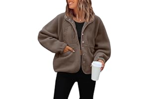 Vimyig Lightweight Cropped Fuzzy Fleece Jacket for Women Winter Warm Sherpa Jackets Coat Outerwear with Pockets