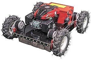 Remote Mower, Remote Control Lawn Mower, Small Crawler Oil-Electric Hybrid Four-Wheel Drive Lawn Mowing and Weed Whacker, All