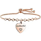 FEELMEM Godmother Bangle Bracelet,Goddaughter Bangle Bracelet,Baptism Gift for Godmothers/Goddaughters
