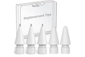 Delidigi 5 Pack Replacement Tips Compatible with Apple Pencil Pro/2nd Gen/1st Gen/USB-C No Wear Out Fine Point Precise Contro