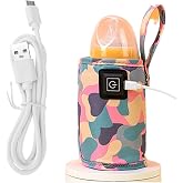 USB Milk Warmer Bag - 2023 New Fast Bottle Warmer for Travel, Portable Car Bottle Warmer for Travel, on The Go Bottle Warmer with USB Cables, Gentle Warmth Maintain Perfect Temperature (Pink)